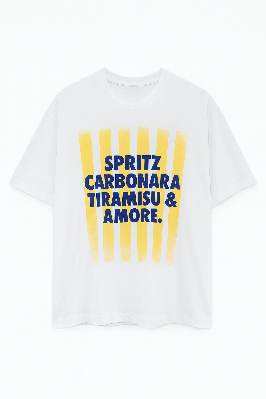 Camiseta Oversized Spritz, Carbonara, Tiramisu y Amore