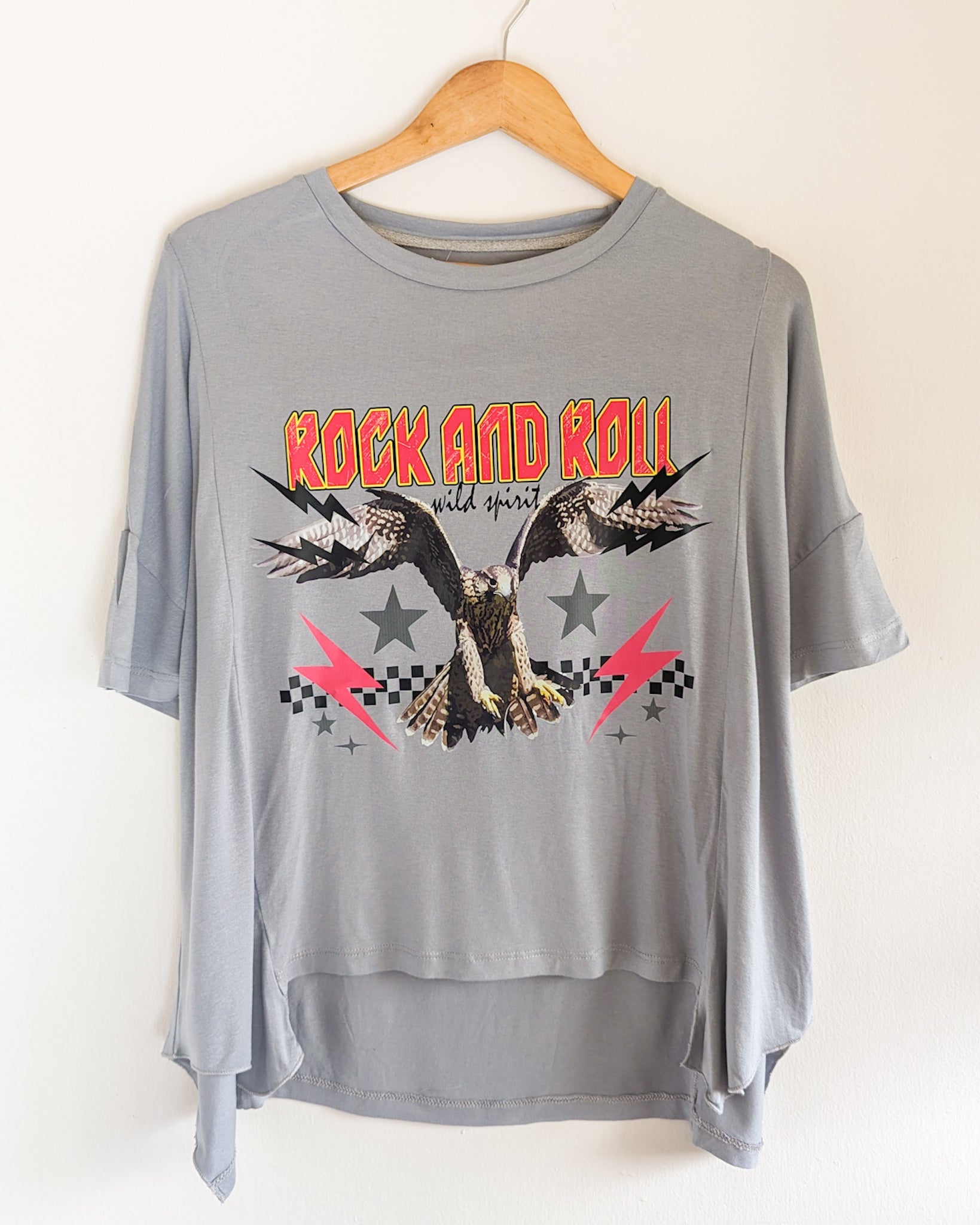 Camiseta bajo Asimétrico Rock And Roll