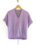 Blusa manga caída lurex cuello v