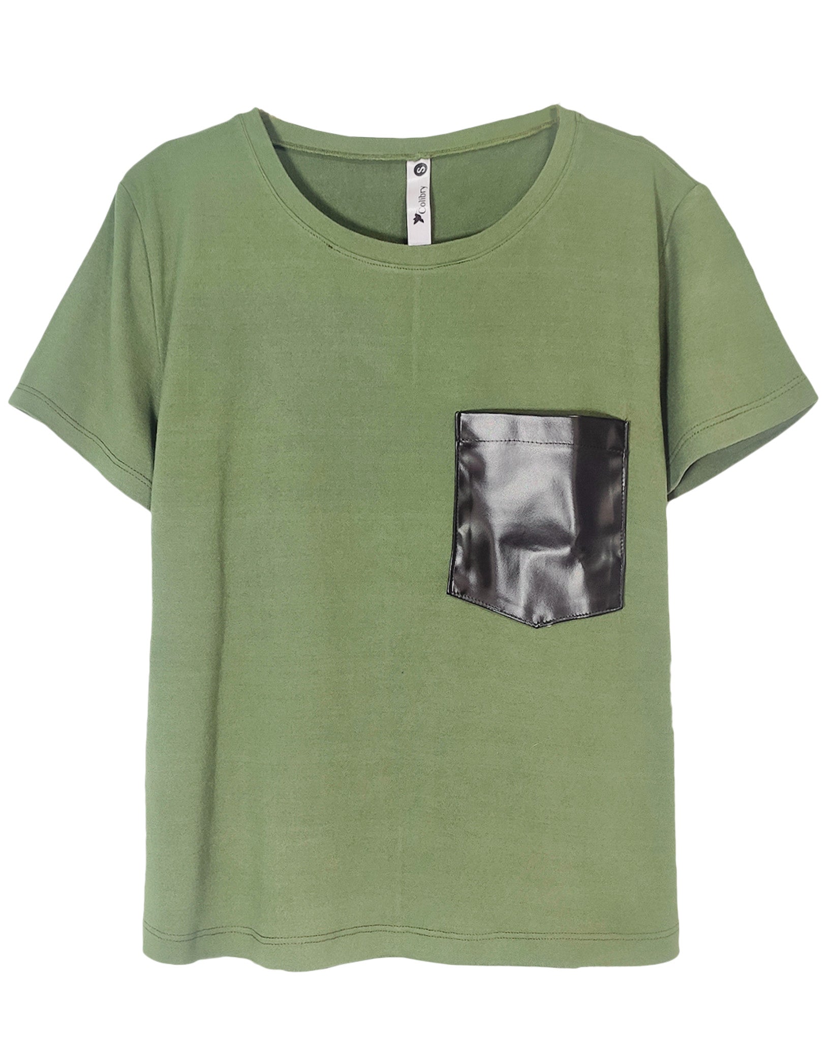Camiseta bolsillo cuerina