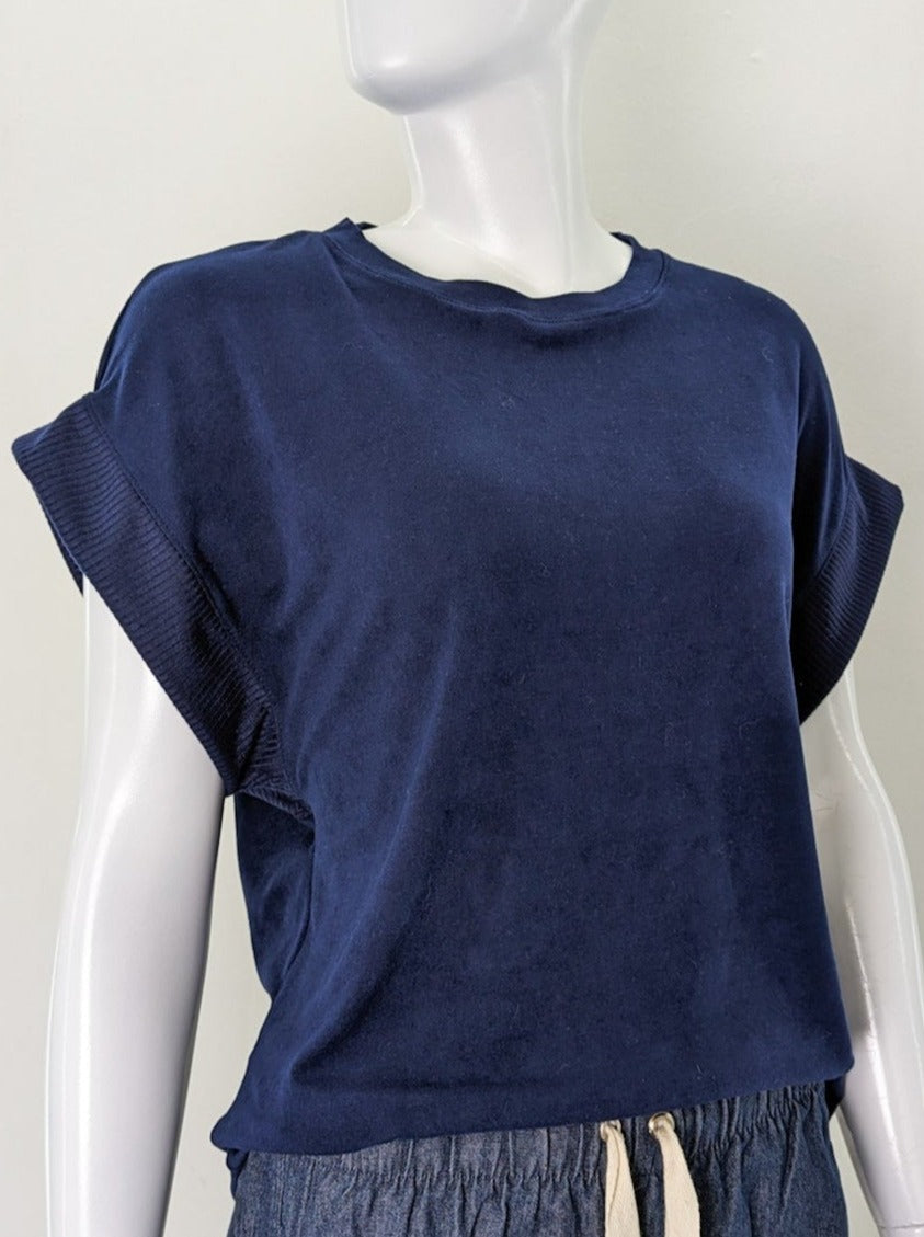 Camiseta manga caída Rib