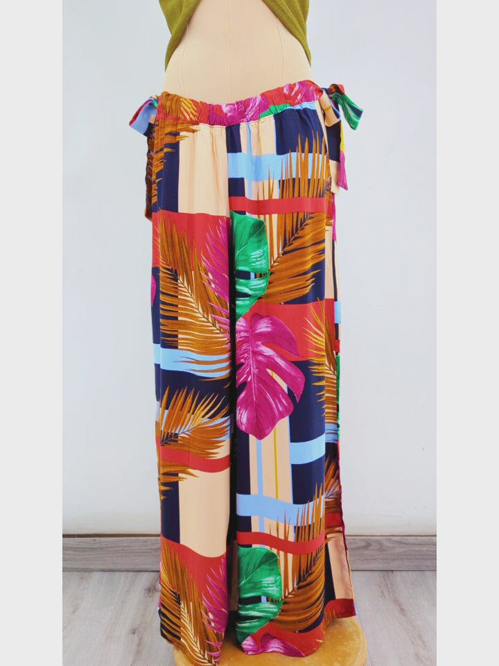 Pantalones Palazzo Cut Out Lazos